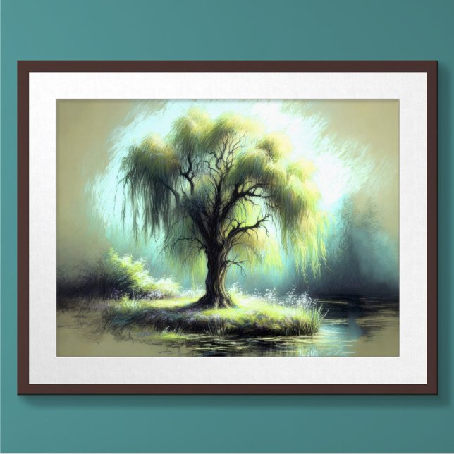 Affiche Pastel Dessin Lonely Weeping Willow Tree (Créateur téléchargé)