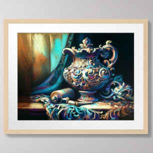 Affiche Pastel Dessin Tissu de bateau à vie fixe