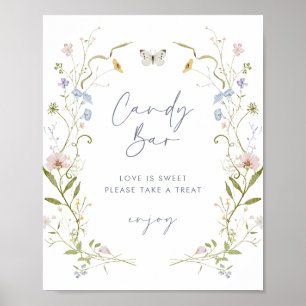 Affiche Pastel Fleur sauvage Fête des mariées Barre de bon