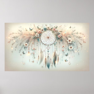 Affiche Pastel Floral Butterfly Dreamcatcher