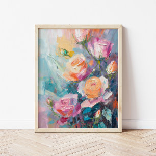 Affiche Pastel Floral Moderne Impressionniste Peinture