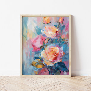 Affiche Pastel Floral Moderne Impressionniste Peinture