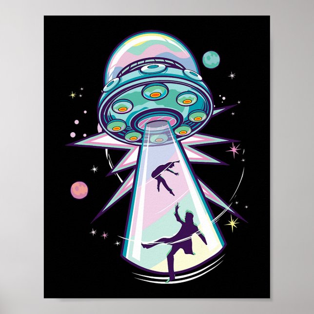 Affiche Pastel Goth Alien Abduction Esthétique vaisseau sp (Devant)