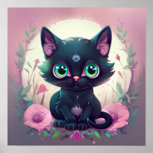 Affiche Pastel goth cat