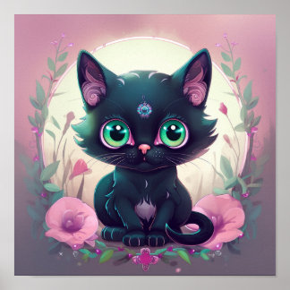 Affiche Pastel goth cat