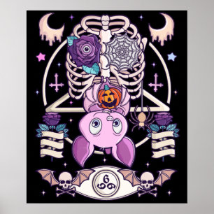 Affiche Pastel Goth Déplaisant Kawaii Cadeau Chibi Hallowe