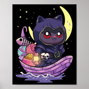 Affiche Pastel Goth Kawaii Anime Ferryman Chat Avec Fil Cr