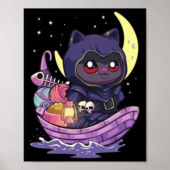 Affiche Pastel Goth Kawaii Anime Ferryman Chat Avec Fil Cr (Devant)
