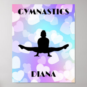 Affiche Pastel Hearts GYMNASTICS Personnalisé
