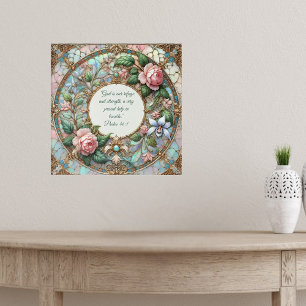 Affiche Pastel Jardin Rose Personnalisable Versets bibliqu