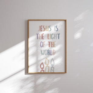 Affiche Pastel Jesus est la lumière de l'affiche mondiale