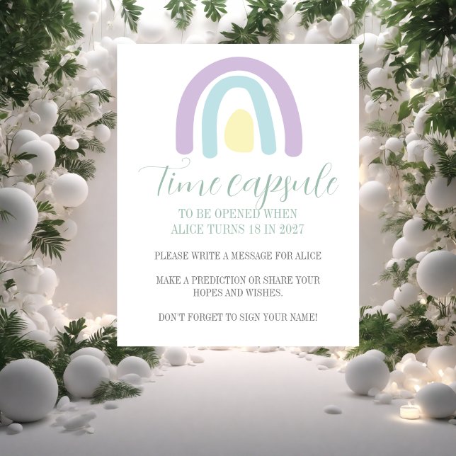 Affiche Pastel lilac arc-en-ciel 1er anniversaire heure Ca (Créateur téléchargé)