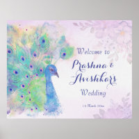 Pastel lilac fleuri paon mariage accueil