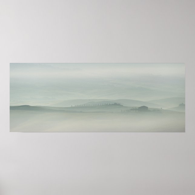 Affiche Pastel matin dans la brouillard toscane (Devant)