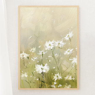 Affiche Pastel Olive Green Fleur sauvage Meadow Imprimer 1