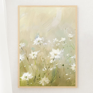 Affiche Pastel Olive Green Fleur sauvage Meadow Imprimer 2