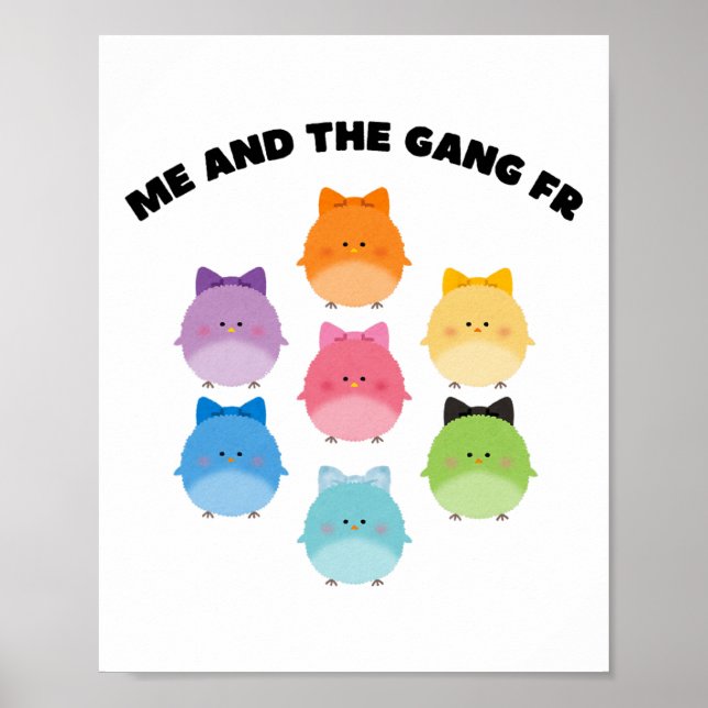 Affiche Pastel Pâques Funny Hommes mème mignonne Ba (Devant)