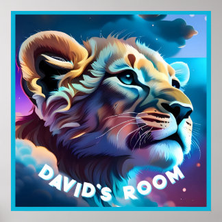 Affiche Pastel Personnalisé Lion Lion Art Mur