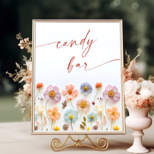 Affiche Pastel Pink Blush Boheme Fleur sauvage Barre de bo