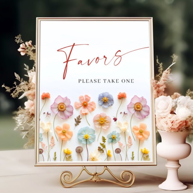 Affiche Pastel Pink Blush Bohemian Fleurs sauvages favoris (Créateur téléchargé)