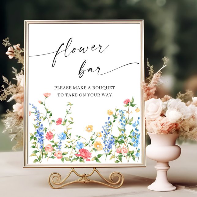 Affiche Pastel Pink Bohemian Fleur sauvage Flower Bar (Créateur téléchargé)