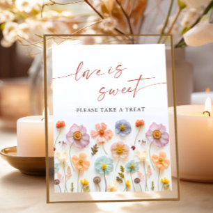 Affiche Pastel Pink Bohemian Fleurs sauvages Date Nuit Idé