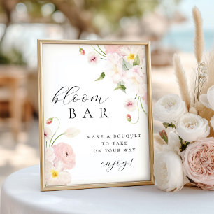 Affiche Pastel Pink Floral Bouqet Bar