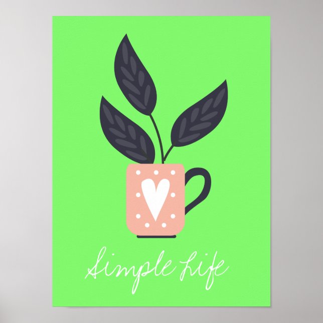 Affiche Pastel plante moderne simple (Devant)
