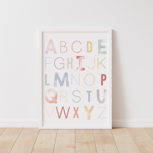 Affiche Pastel Rainbow Alphabet ABC Nursery Decor (Créateur téléchargé)