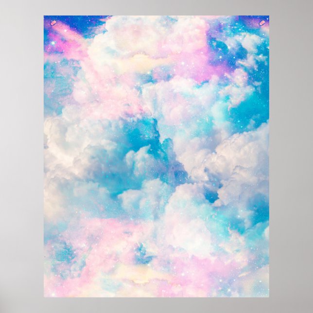 Affiche Pastel Rainbow Ciel nuageux (Devant)