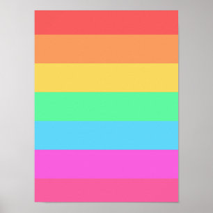 Affiche Pastel Rainbow Color Strips Design