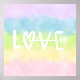 Affiche Pastel Rainbow Love