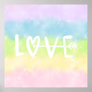 Affiche Pastel Rainbow Love