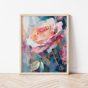 Affiche Pastel Rose Peinture Abstraite moderne