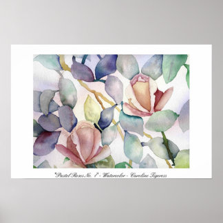 Affiche Pastel Roses No 1 - Caroline Tigeress