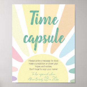 Affiche Pastel soleil Anniversaire Heure Capsule