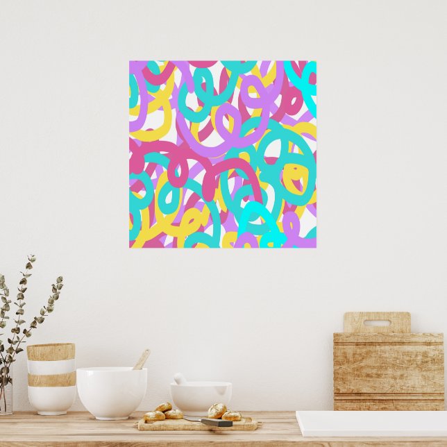 Affiche Pastel Spirals Abstrait (Cuisine)