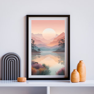 Affiche Pastel Sunrise Sur Eaux Tranquilles