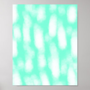 Affiche Pastel vert blanc rayures aquarelle abstrait pat