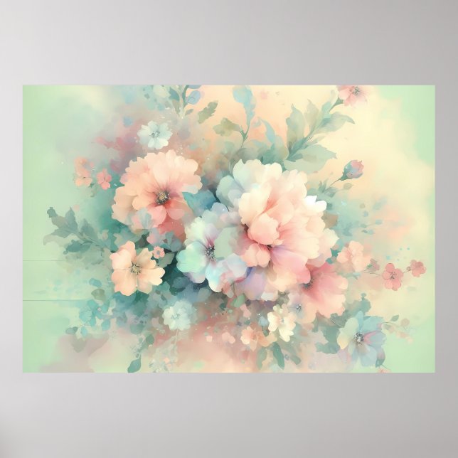 Affiche Pastel Vintages Roses   (Devant)