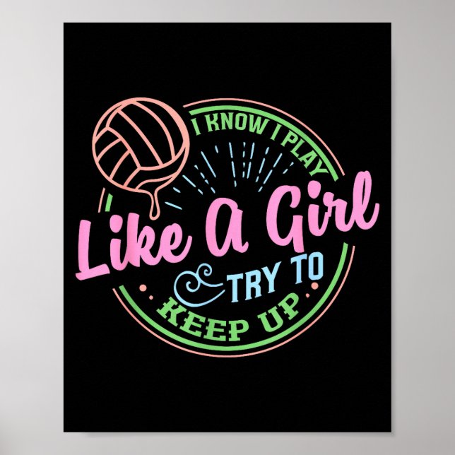 Affiche Pastel Volleyball Quote Design For Confident Athle (Devant)