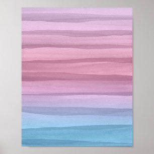 Affiche Pastel Watercolor Lines Art Abstrait
