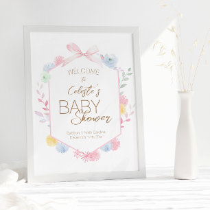 Affiche Pastel Winter Wonderland Baby shower Bienvenue