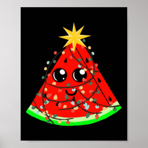 Affiche Pastèque Fruit Hawaïen Noël d'été Noël En
