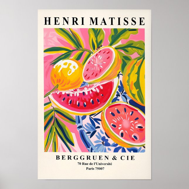 Affiche Pastèque, Impression d'art de Matisse, Déc (Devant)