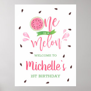 Affiche Pastèque Unique Bienvenue pour ton 1er Anniversair