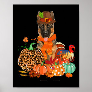 Affiche Pasteur Allemand De Thanksgiving Avec La Poussette