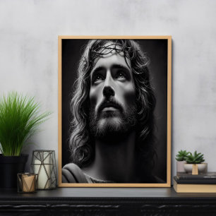 Affiche Pasteur divin Jésus avec un regard tendre