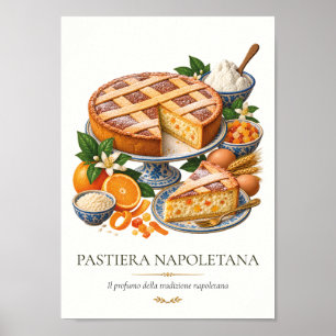 Affiche Pastiera Napoletana – Vintage Italian Dessert