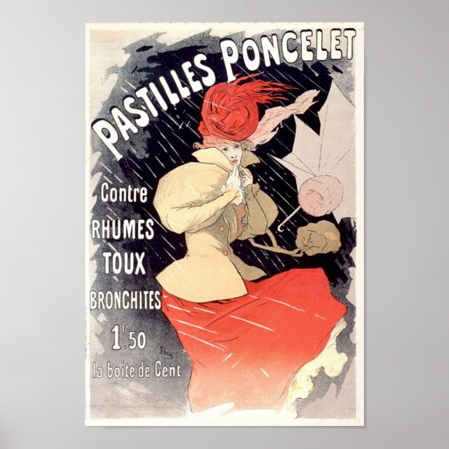 Affiche Pastilles Poncellet Publicité Vintage française (Devant)